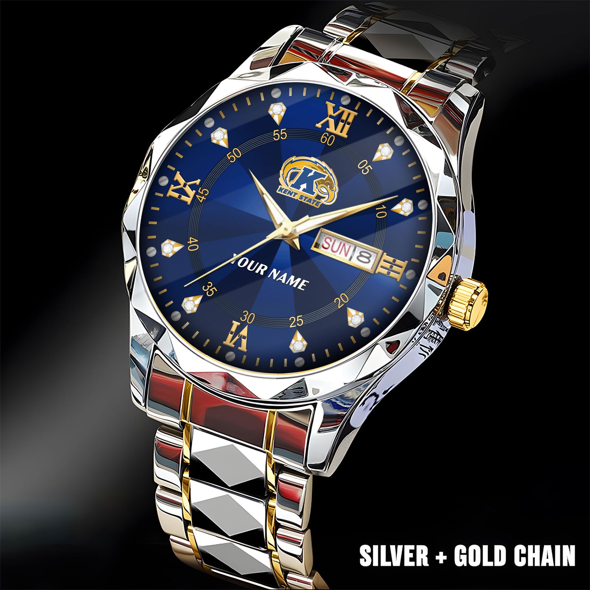 Kent State | Men Luxury Hand Watch Custom Any Name Gifts For Fan