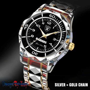 Las Vegas Raiders Best Dad Ever Luxury Diamond Men Watch Father's Day Gift