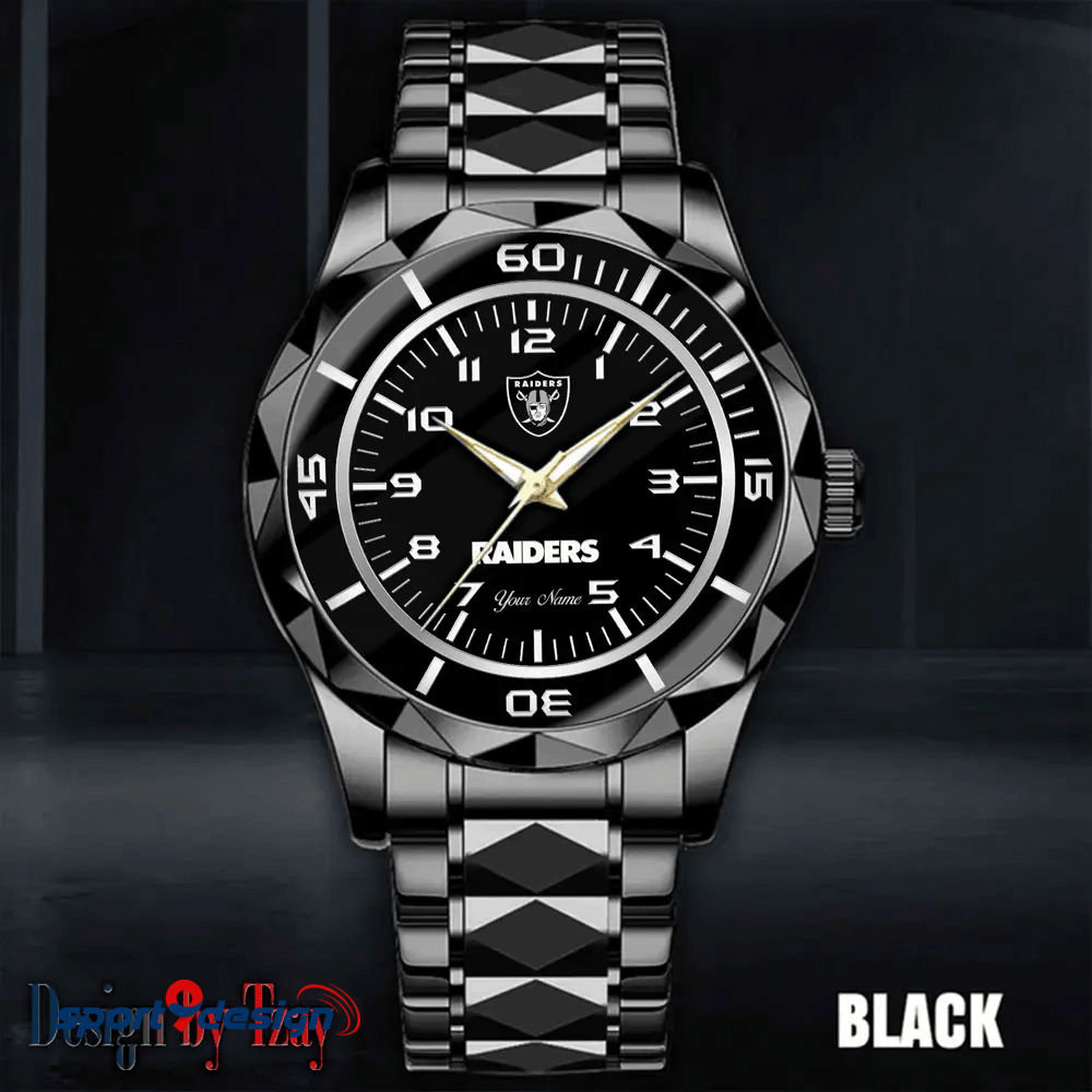 Las Vegas Raiders Best Dad Ever Luxury Diamond Men Watch Father's Day Gift