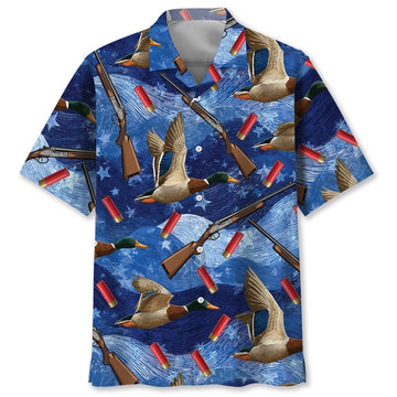 Blue Duck Hunting Hawaiian Shirt