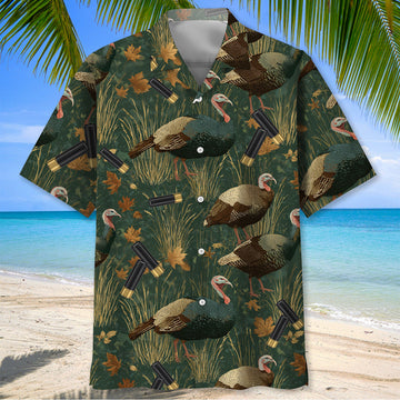 Green Wild Turkey Hunting Hawaiian Shirt