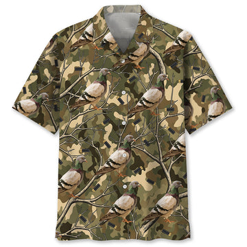 Camouflage Wood Pigeon Hunting Hawaiian Shirt