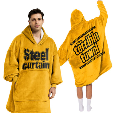 Steel Curtain Pittsburgh Football Unisex Blanket Hoodie