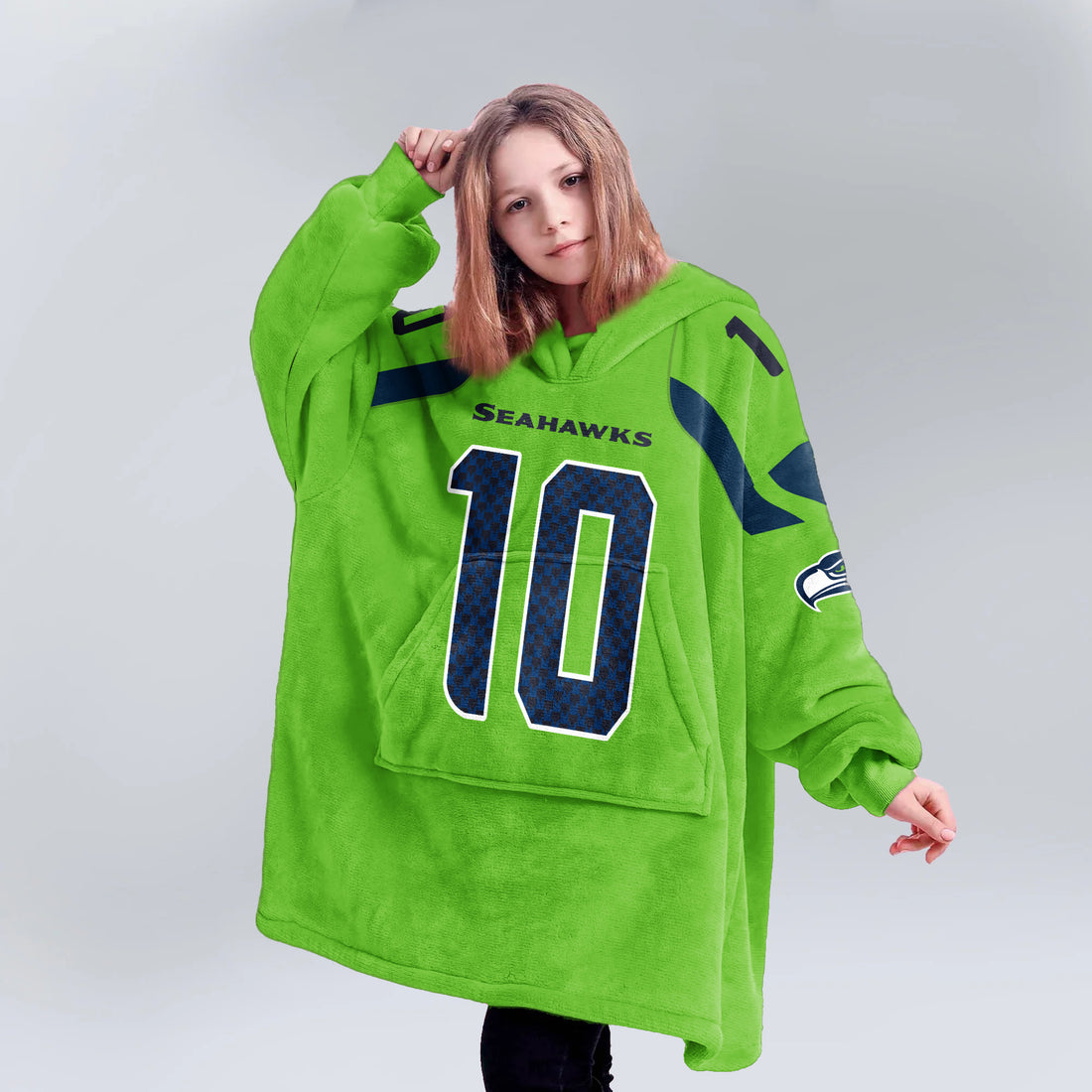 Kid 10 Seattle Football Unisex Blanket Hoodie