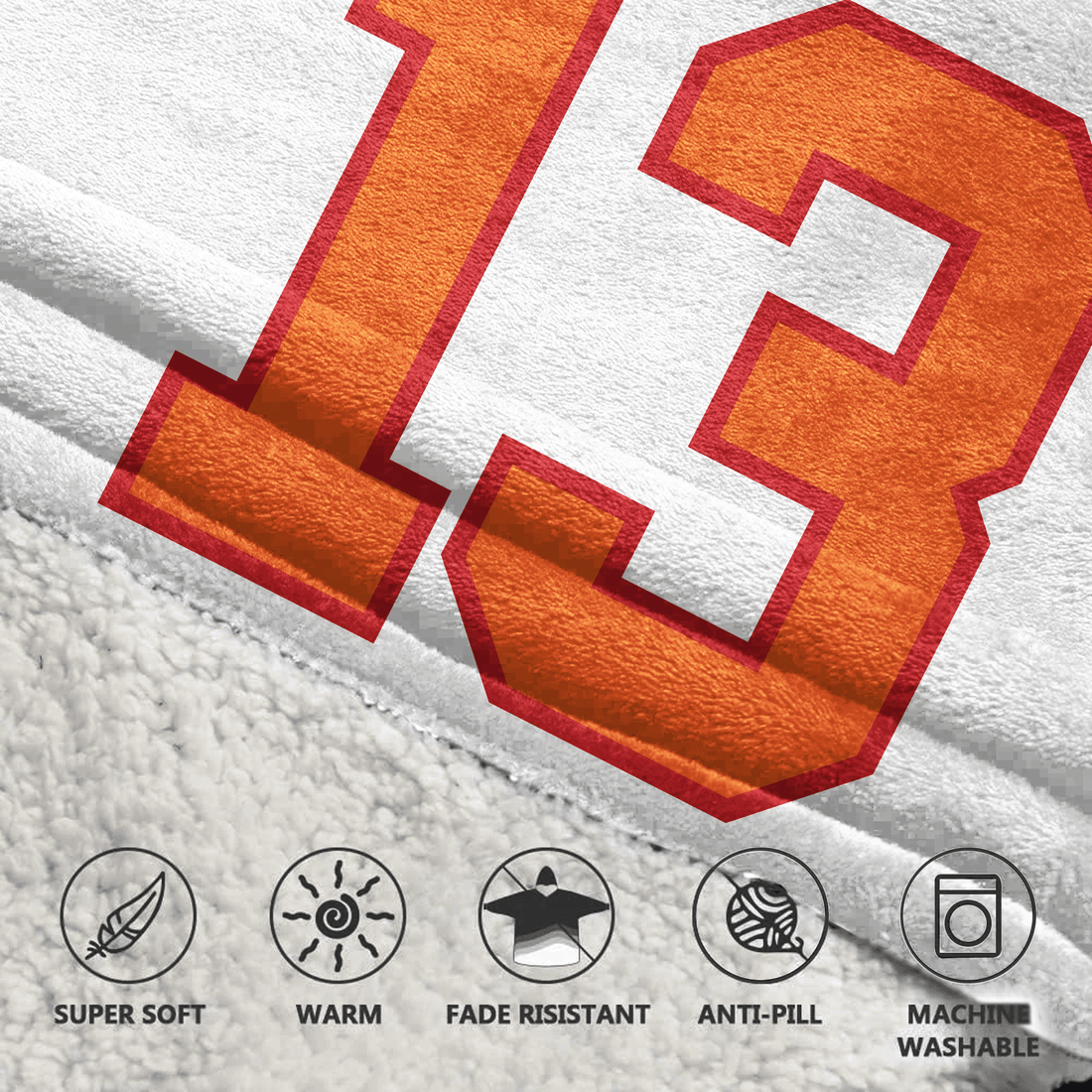 Kid M.E 13 Tampa Bay Football 50th Season Game Unisex Blanket Hoodie