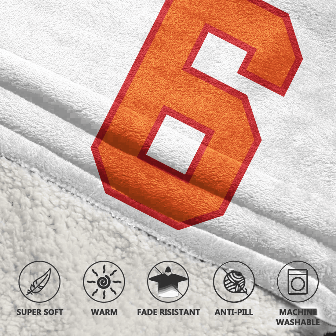 Adult B.M 6 Tampa Bay Football 50th Season Game Unisex Blanket Hoodie