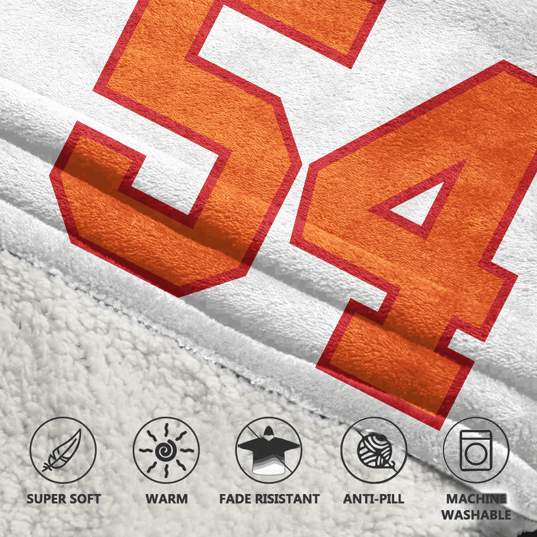 Kid L.D 54 Tampa Bay Football 50th Season Game Unisex Blanket Hoodie