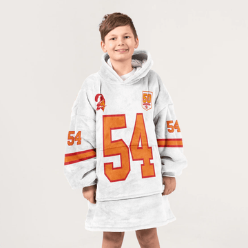 Kid L.D 54 Tampa Bay Football 50th Season Game Unisex Blanket Hoodie