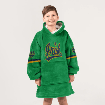 Kid 1 Notre Dame Football Unisex Blanket Hoodie