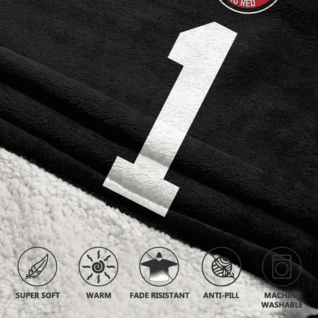 Adult 1 Nebraska Football Unisex Blanket Hoodie