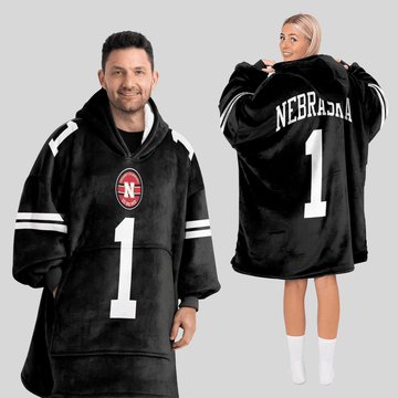 Adult 1 Nebraska Football Unisex Blanket Hoodie