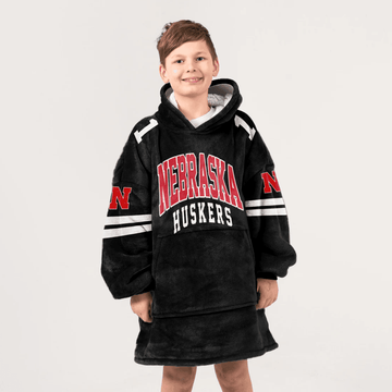 Kid 1 Nebraska Football Unisex Blanket Hoodie