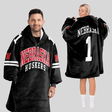 Adult 1 Nebraska Football Unisex Blanket Hoodie