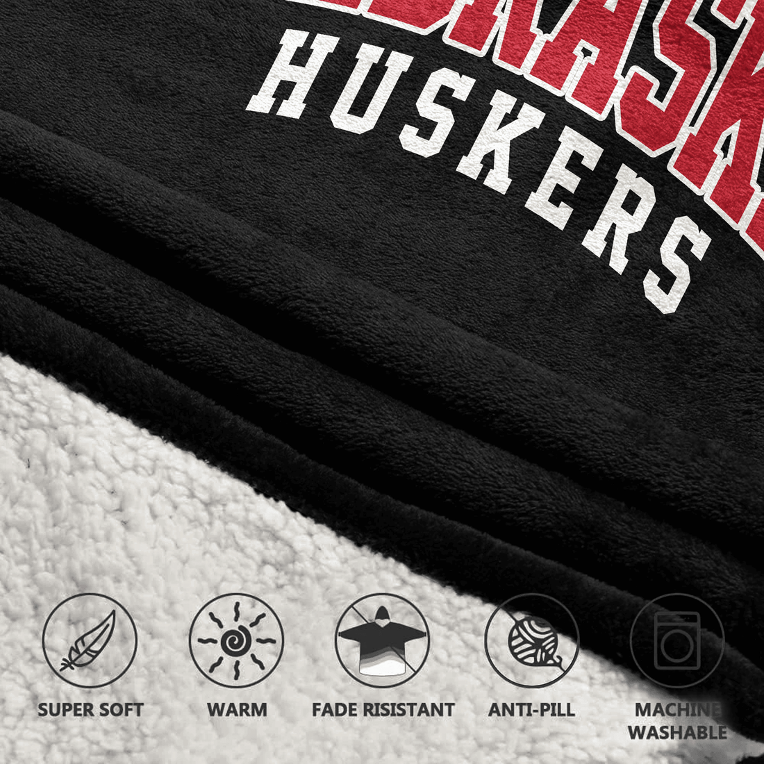 Adult 1 Nebraska Football Unisex Blanket Hoodie
