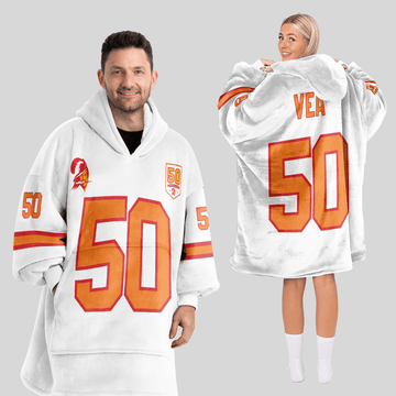 Adult V.V 50 Tampa Bay Football 50th Season Game Unisex Blanket Hoodie