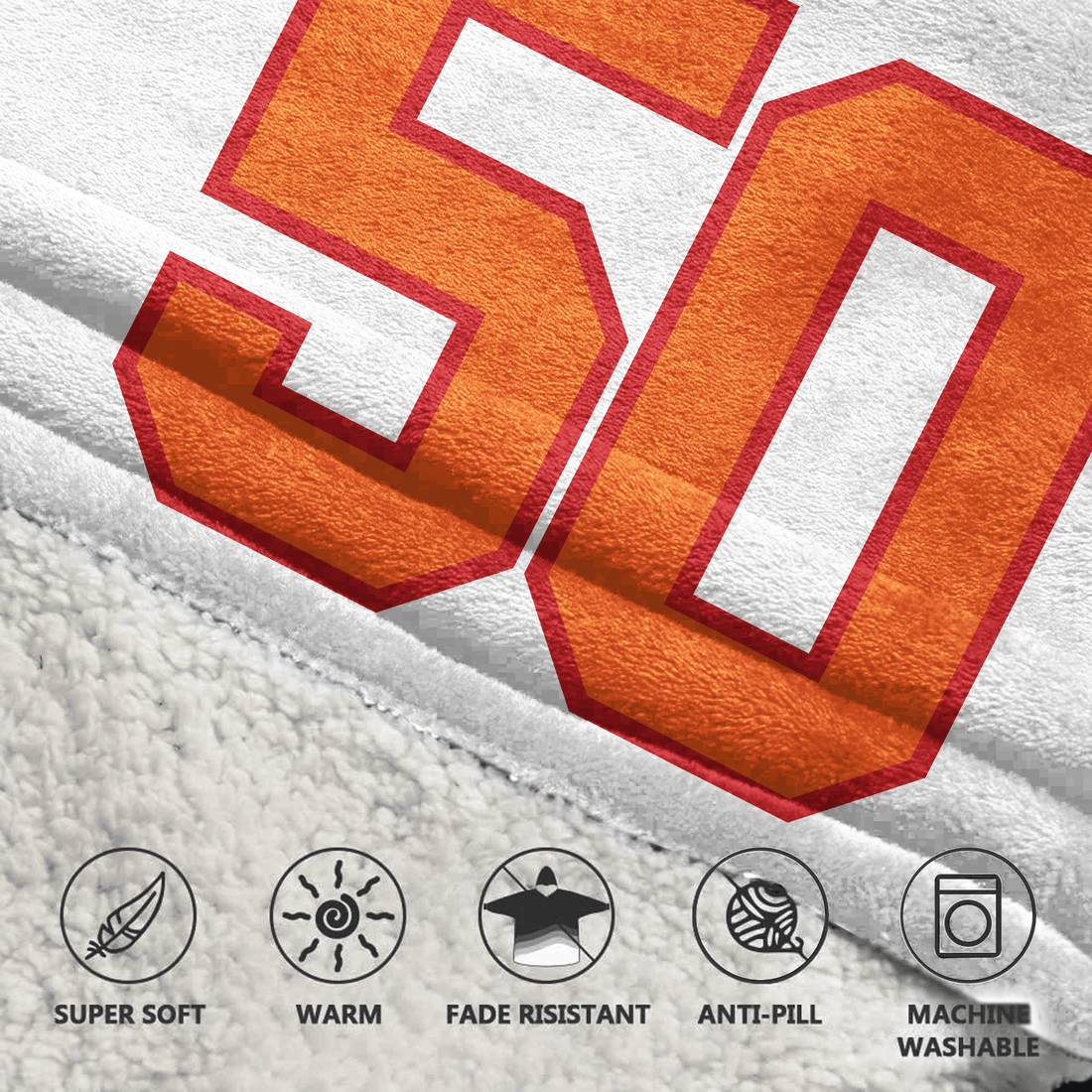 Adult V.V 50 Tampa Bay Football 50th Season Game Unisex Blanket Hoodie