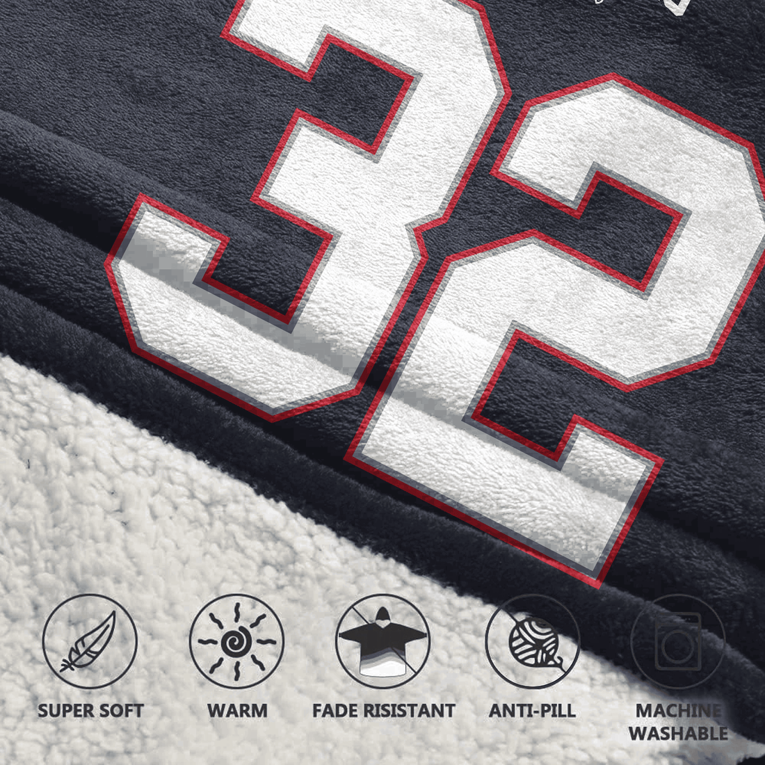 T.H 32 New England Football Unisex Blanket Hoodie
