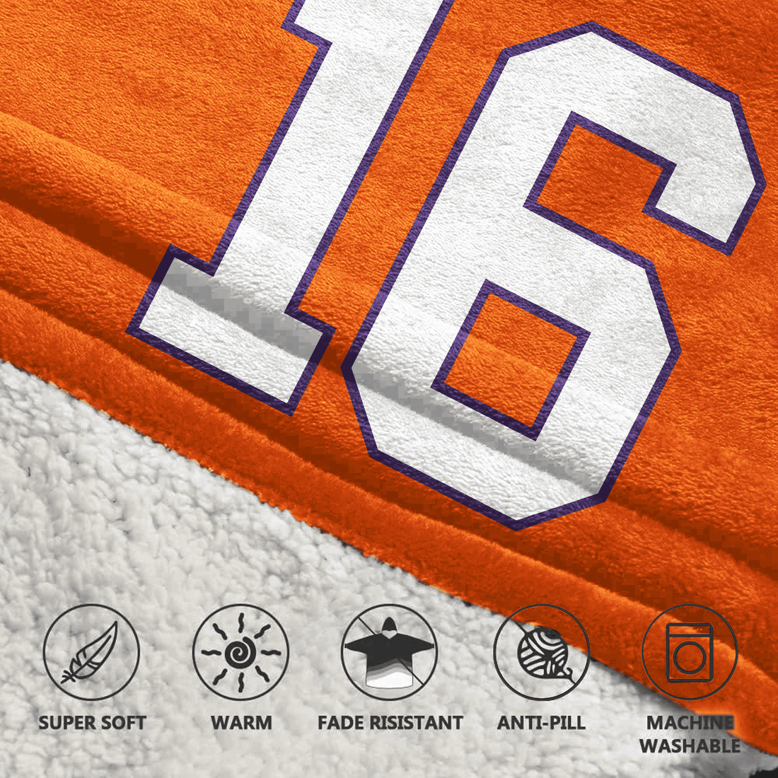 Adult 16 Clemson Football Unisex Blanket Hoodie