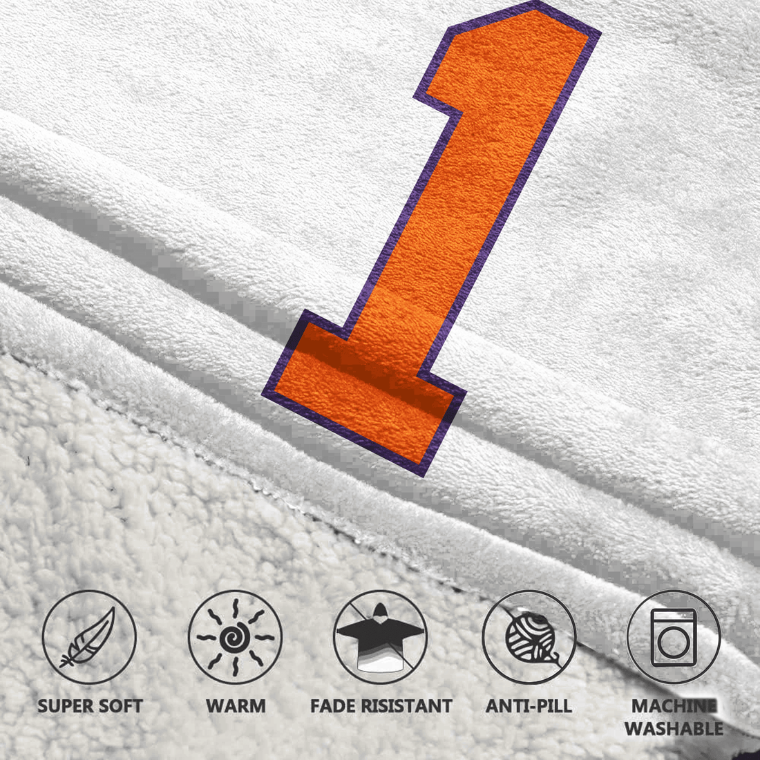 Adult 1 Clemson Football Unisex Blanket Hoodie