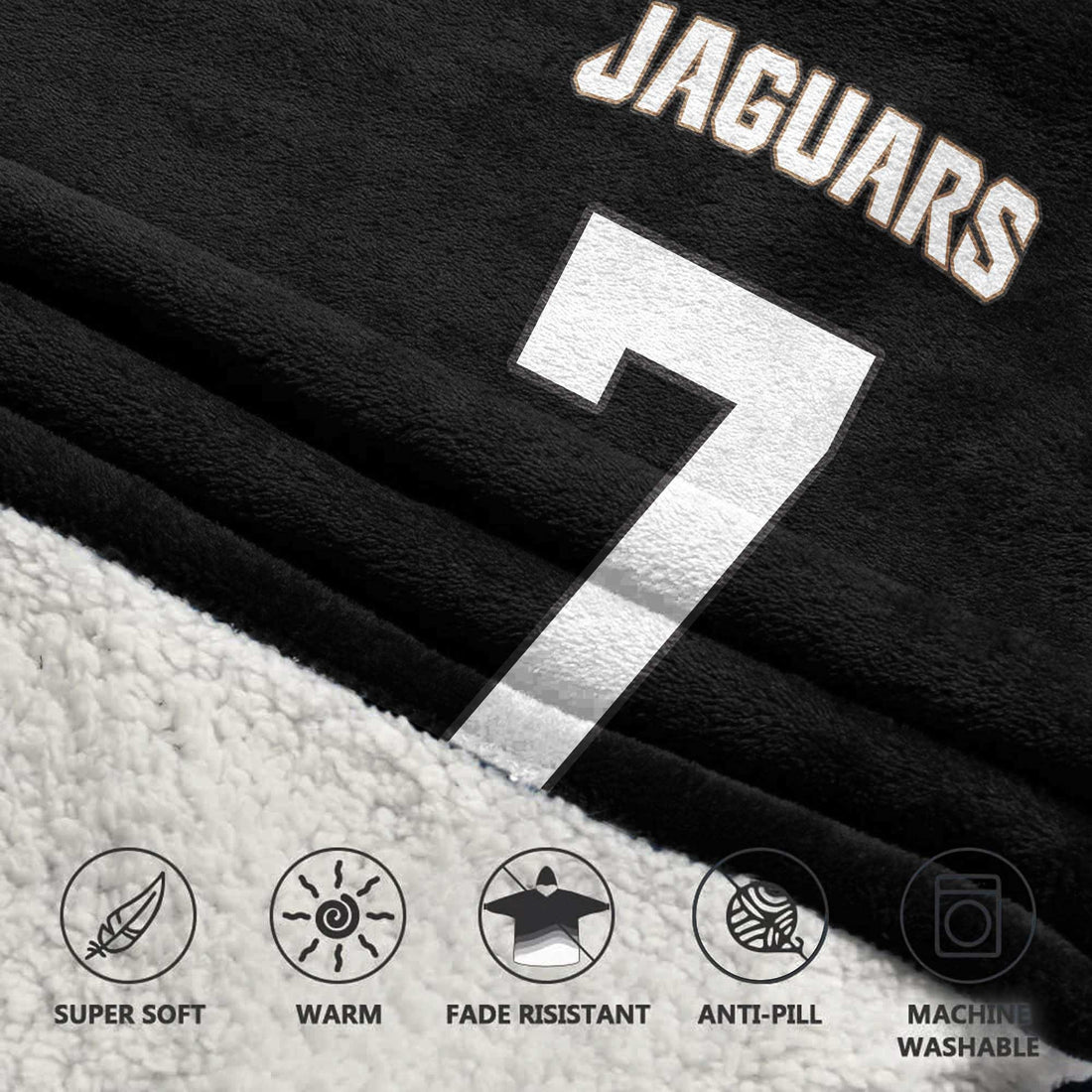 Adult 7 Jacksonville Football Unisex Blanket Hoodie