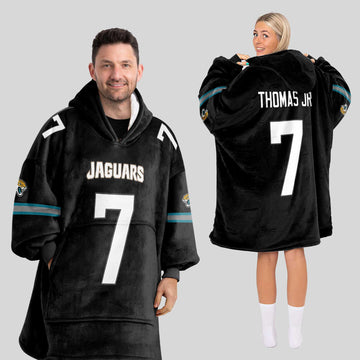 Adult 7 Jacksonville Football Unisex Blanket Hoodie