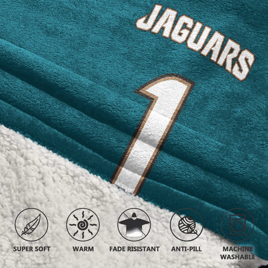 Adult 1 Jacksonville Football Unisex Blanket Hoodie
