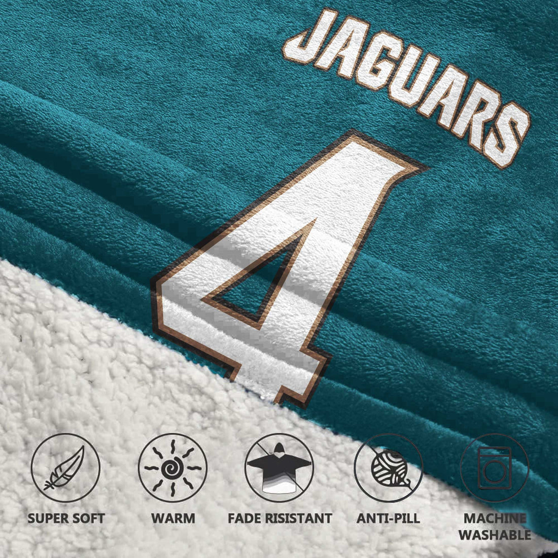 Adult 4 Jacksonville Football Unisex Blanket Hoodie
