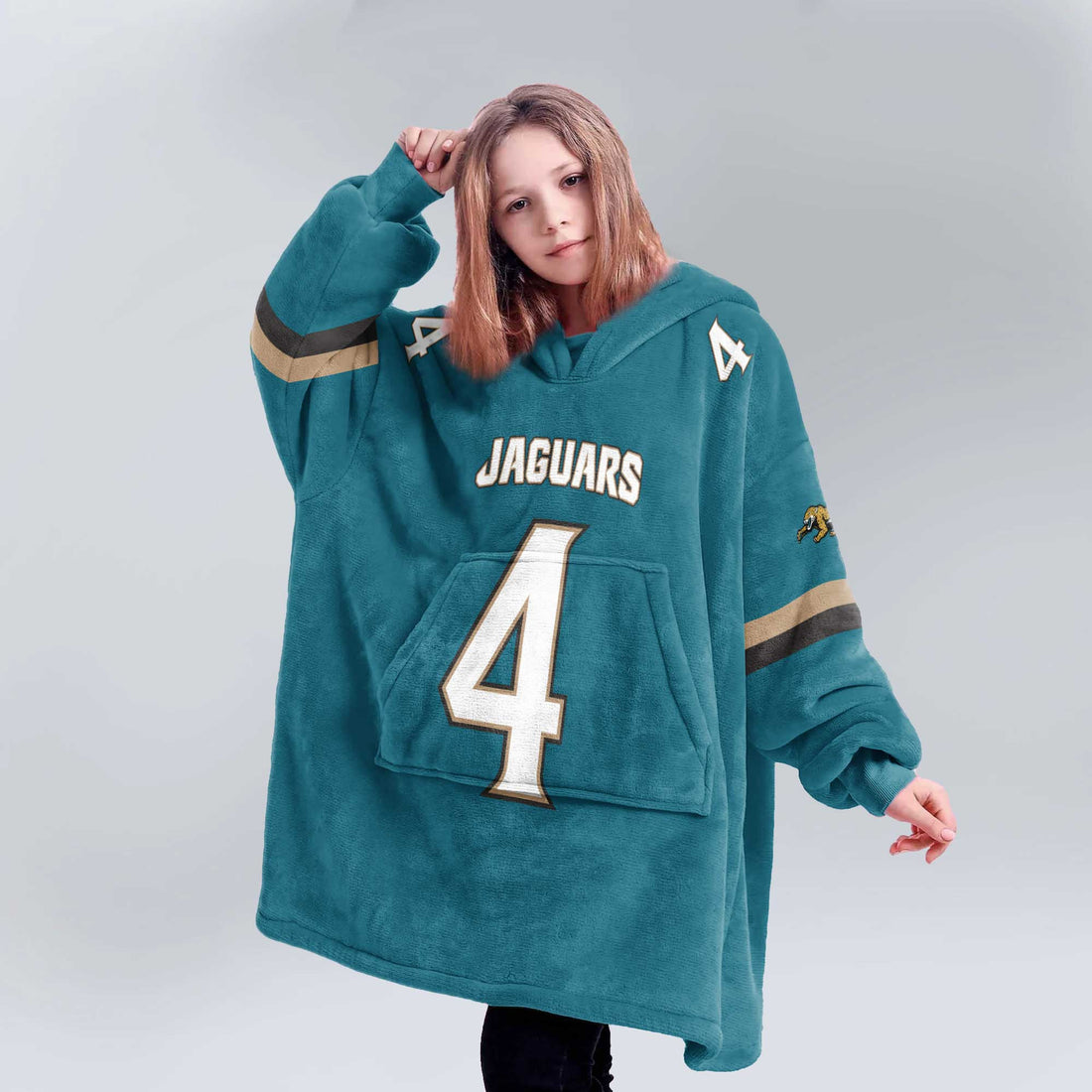 Kid 4 Jacksonville Football Unisex Blanket Hoodie