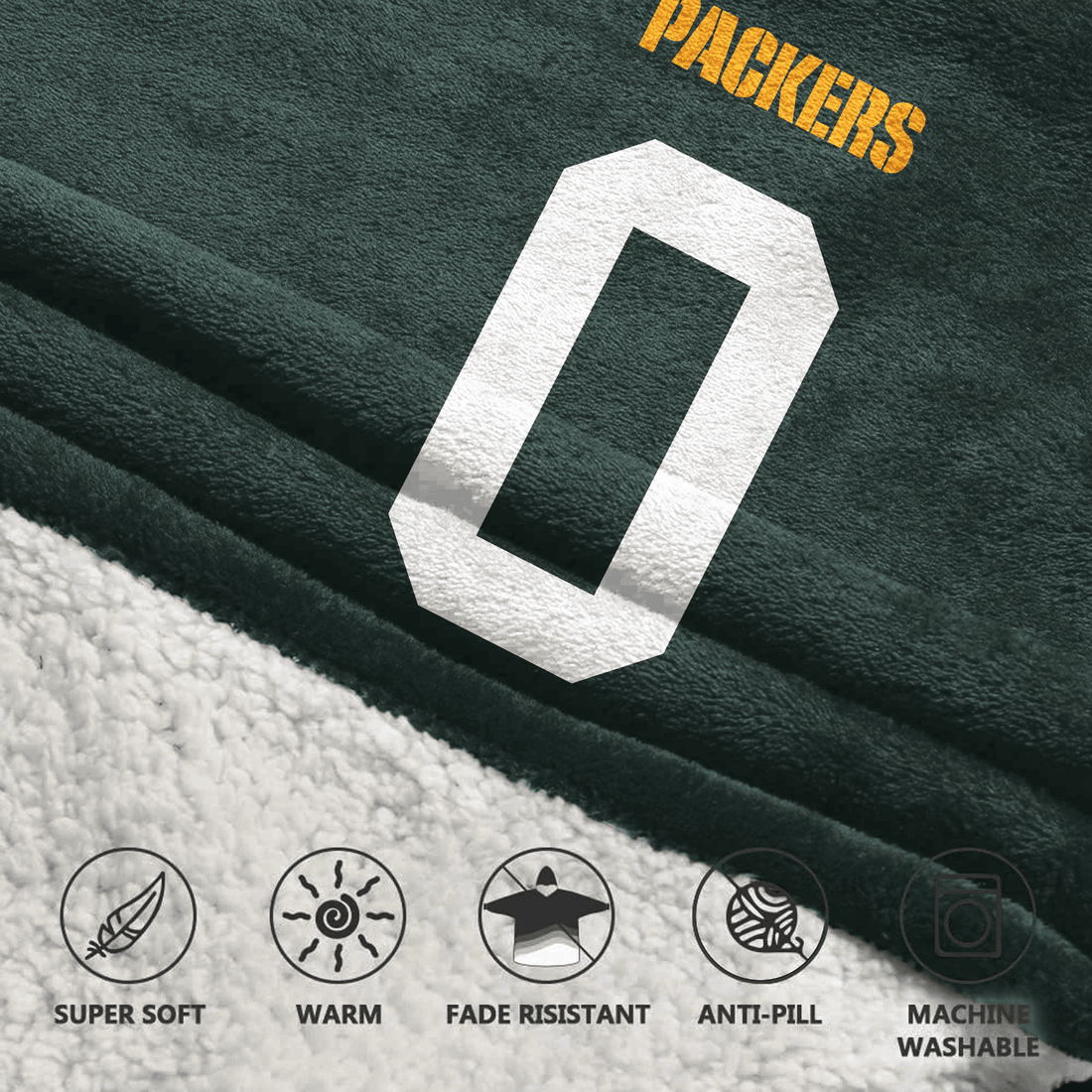 Adult 0 Green Bay Football Unisex Blanket Hoodie