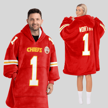 X.W 1 Kansas City Football Unisex Blanket Hoodie