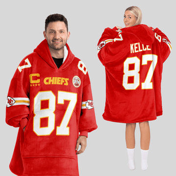 T.K 87 Captain Kansas City Football Unisex Blanket Hoodie