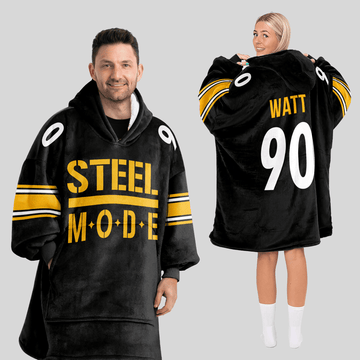 Steel Mode T.J.W 90 Pittsburgh Football Unisex Blanket Hoodie