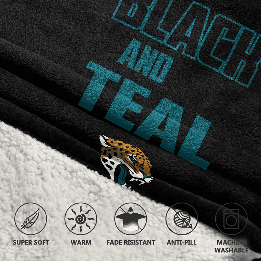 Adult Black And Teal 12 Jacksonville Football Unisex Blanket Hoodie