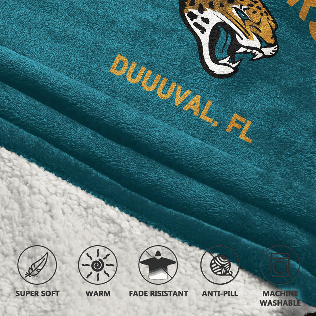 Adult Duuuval 12 Jacksonville Football Unisex Blanket Hoodie