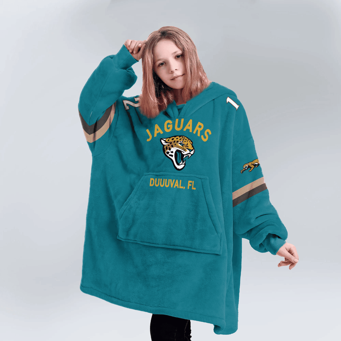 Kid Duuuval 12 Jacksonville Football Unisex Blanket Hoodie