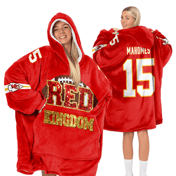 Red Kingdom Kansas City Football Unisex Blanket Hoodie