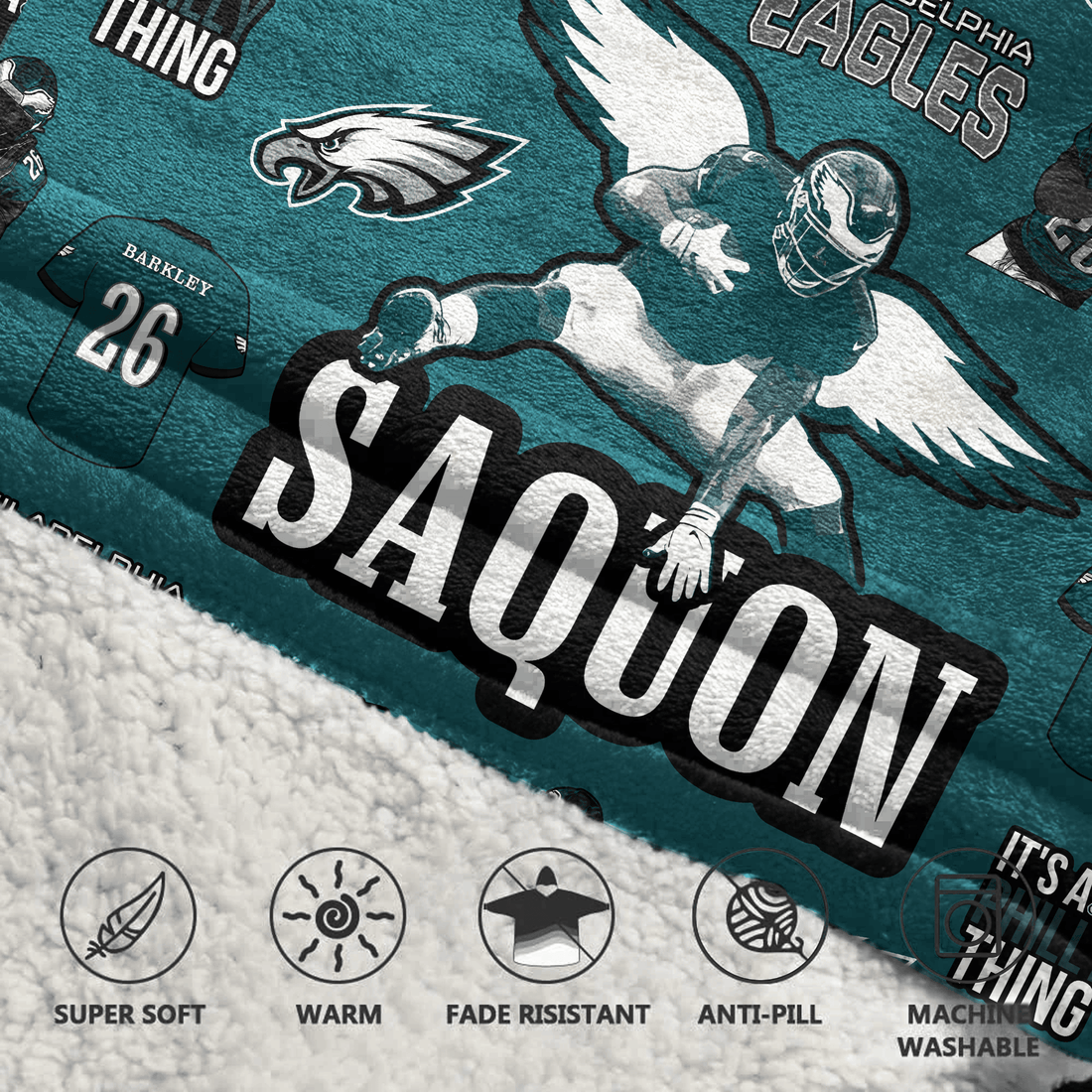 S.B 26 Philadelphia Football Unisex Blanket Hoodie