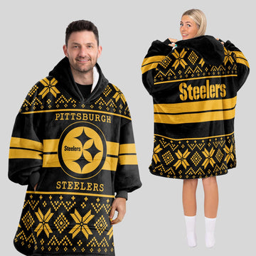 Ugly Pittsburgh Football Unisex Blanket Hoodie