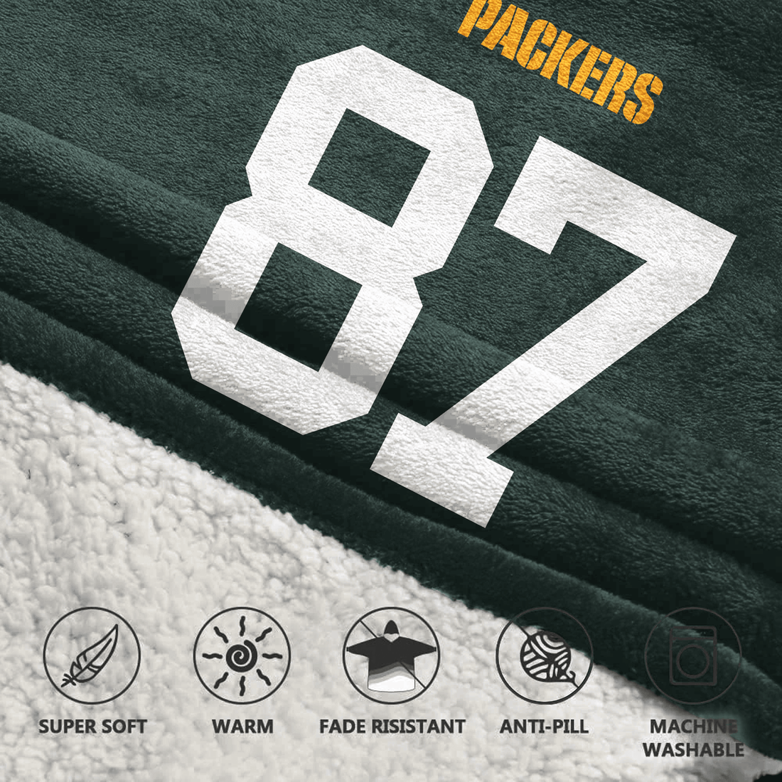 R.D 87 Green Bay Football Unisex Blanket Hoodie