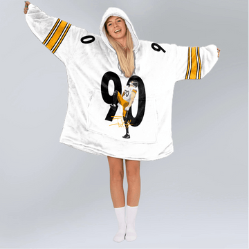 T.J.W 90 Pittsburgh Football Unisex Blanket Hoodie