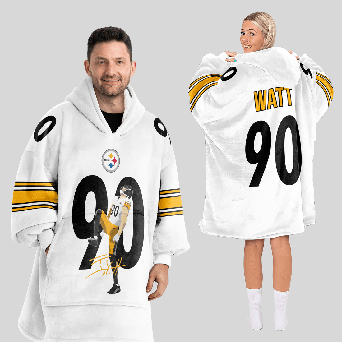 T.J.W 90 Pittsburgh Football Unisex Blanket Hoodie