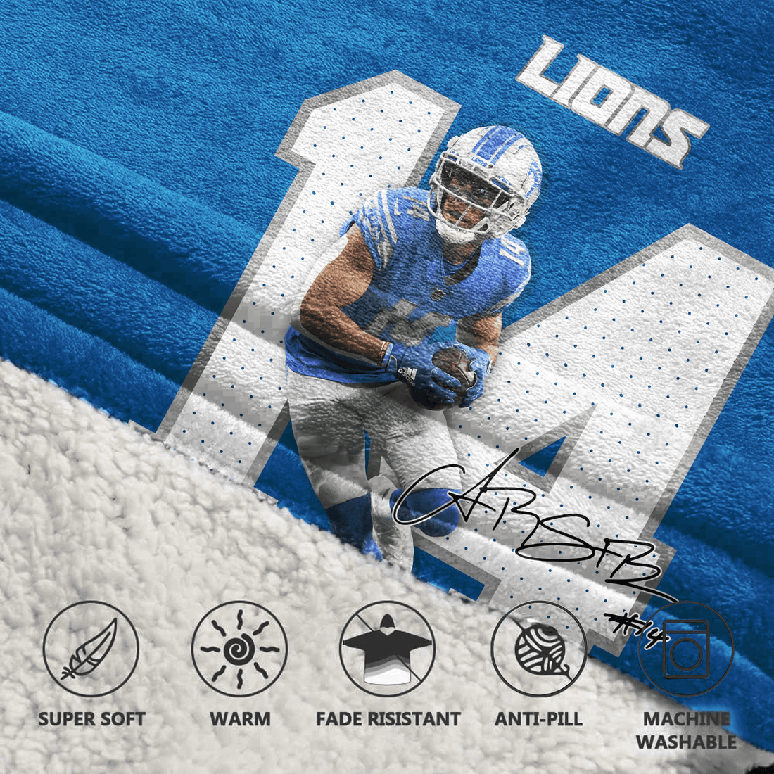 S.B 14 Detroit Football Unisex Blanket Hoodie