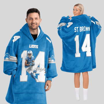 S.B 14 Detroit Football Unisex Blanket Hoodie