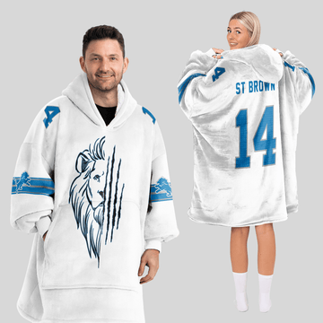 S.B 14 Detroit Football Unisex Blanket Hoodie