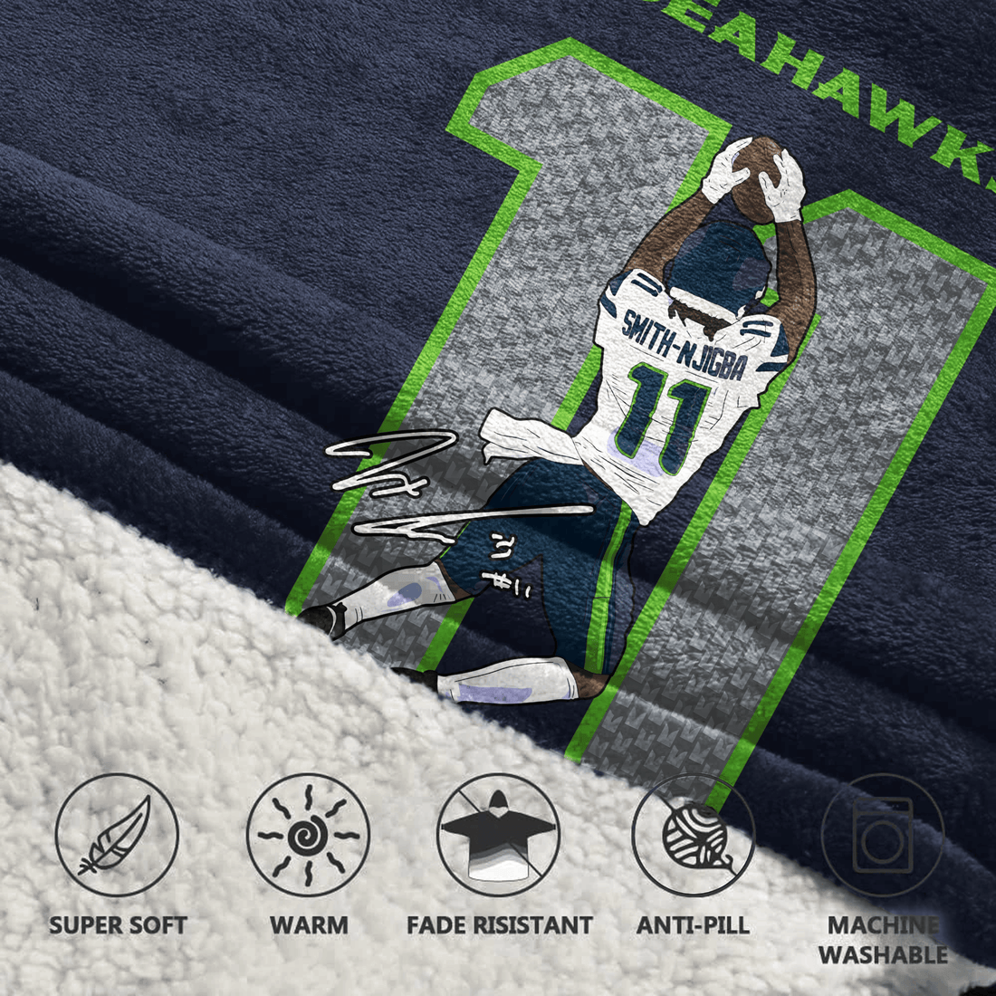 S.N 11 Seattle Football Unisex Blanket Hoodie