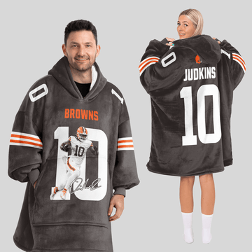 Q.J 10 Cleveland Football Unisex Blanket Hoodie