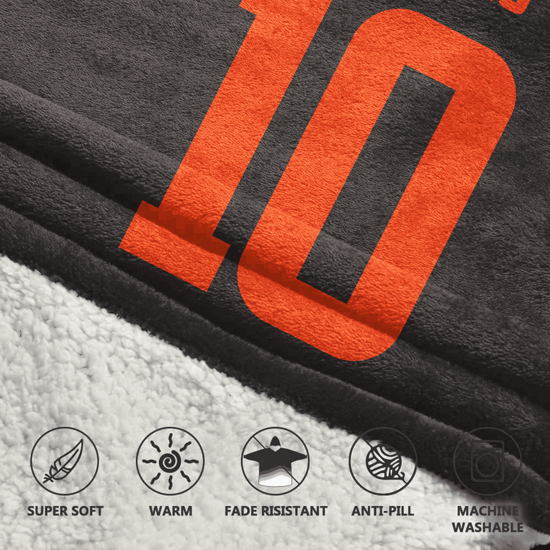 Q.J 10 Cleveland Football Unisex Blanket Hoodie