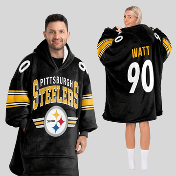 T.J.W 90 Pittsburgh Football Unisex Blanket Hoodie