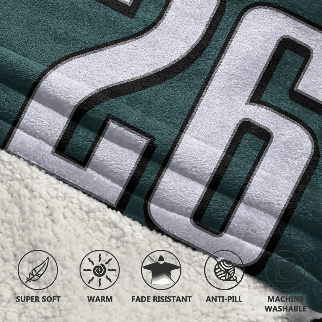 Autographed S.B 26 Philadelphia Football Unisex Blanket Hoodie