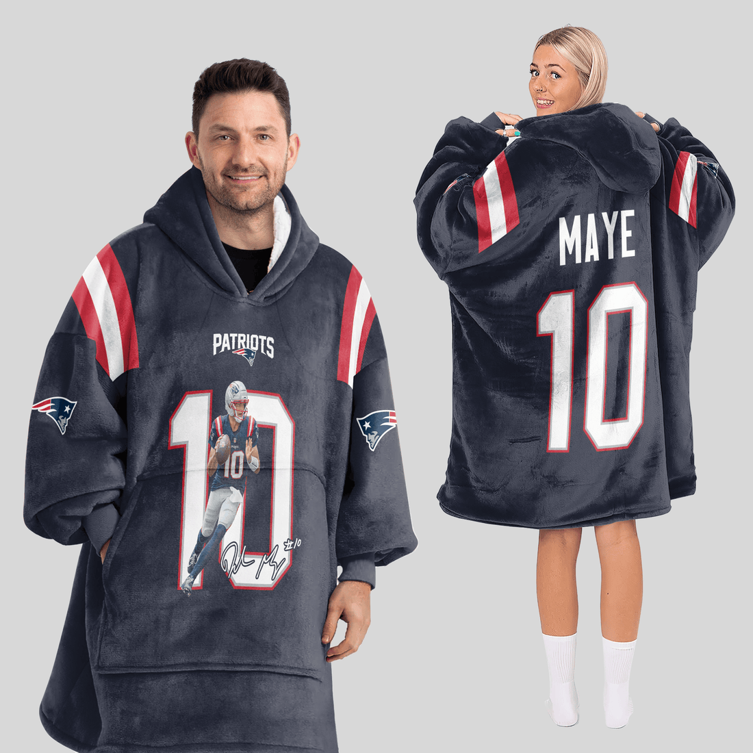 D.M 10 New England Football Unisex Blanket Hoodie
